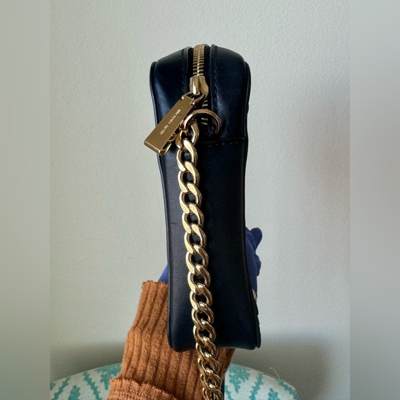 Michael Kors Jet Set floral leather crossbody navy blue - Picture 8 of 10